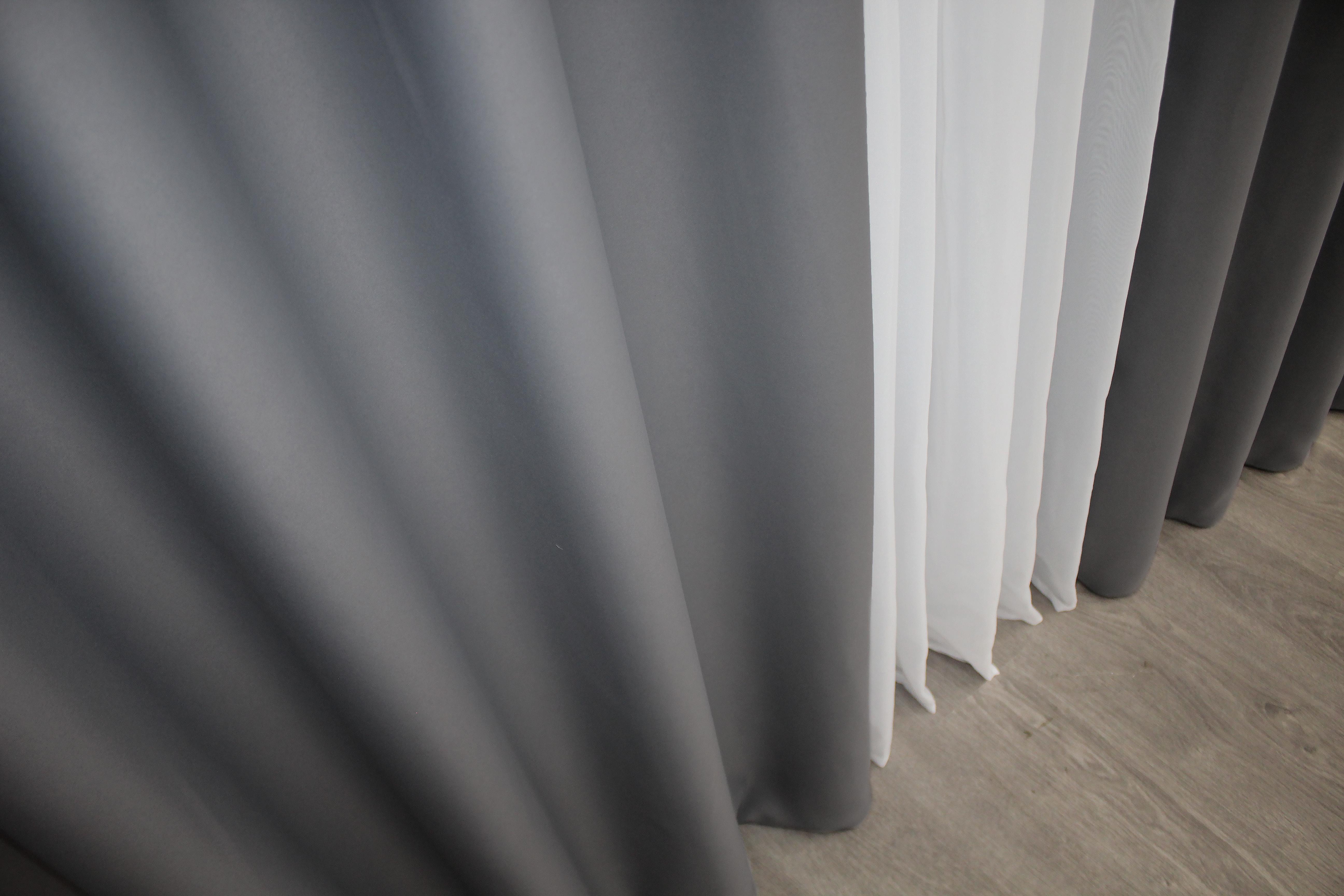 Комплект штор на люверсах VR-Textil Блекаут Bagema Rvs № 1244ш 150х250 см 2 шт. Сірий (37-0017) - фото 6 Комплект штор на люверсах VR-Textil Блекаут Bagema Rvs № 1244ш 150х250 см 2 шт. Сірий (37-0017) - фото 6