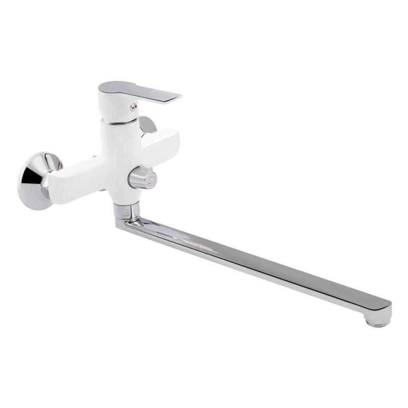 Смеситель для ванны Q-tap Ustek QTUS3216107GCW однорычажный Белый (77385)