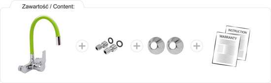 Змішувач для кухні Fala Flexible з гнучким зеленим виливом (75674) - фото 6 Змішувач для кухні Fala Flexible з гнучким зеленим виливом (75674) - фото 6