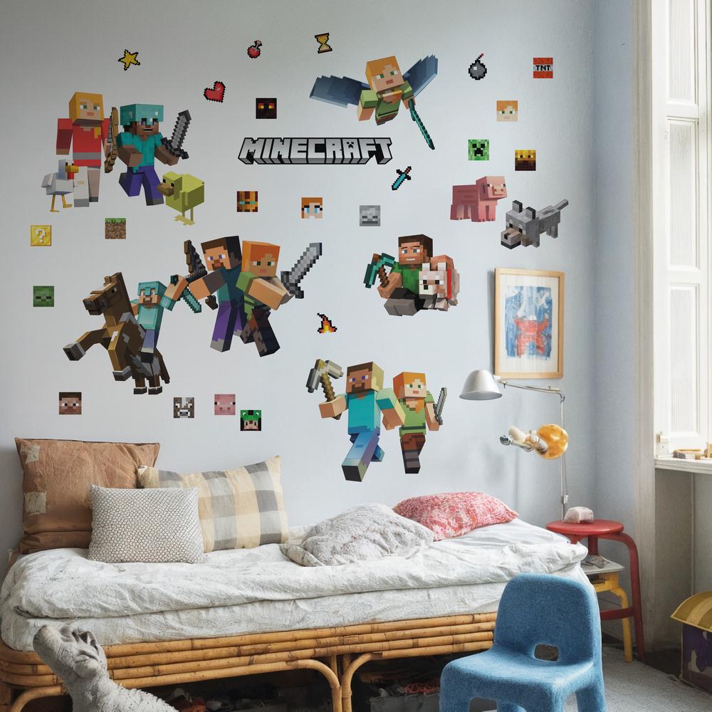 Наклейки на стену LIPKO Minecraft герои и мобы XL (27376032)