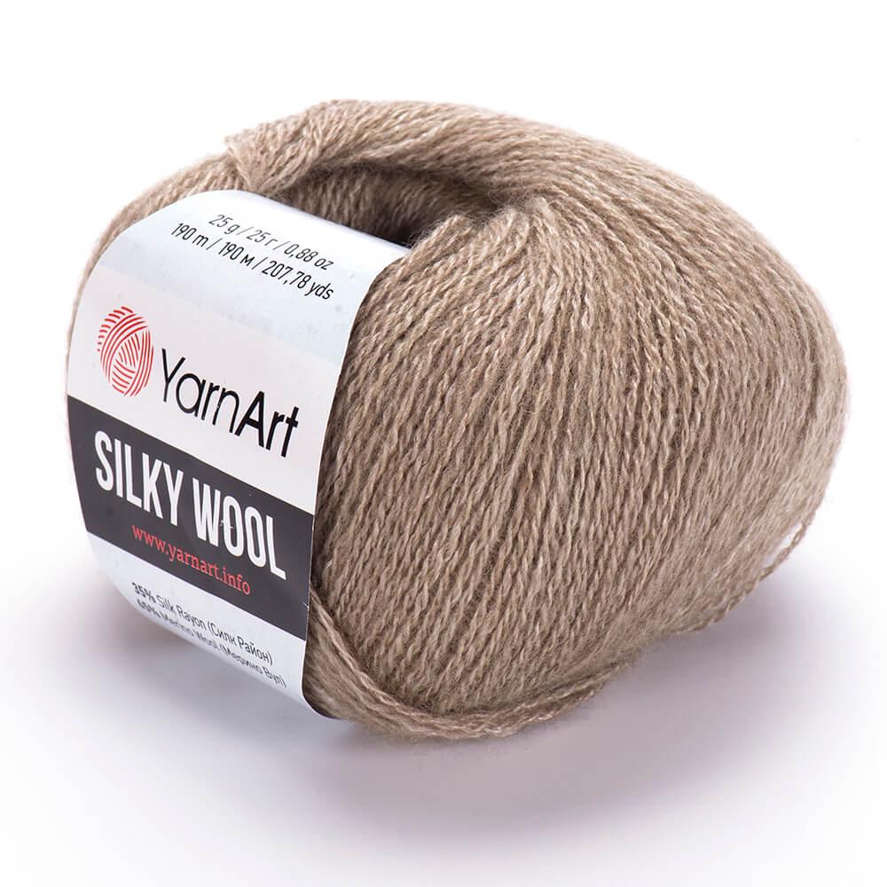 Пряжа YarnArt Silky Wool 342 Кофе с молоком (6193)