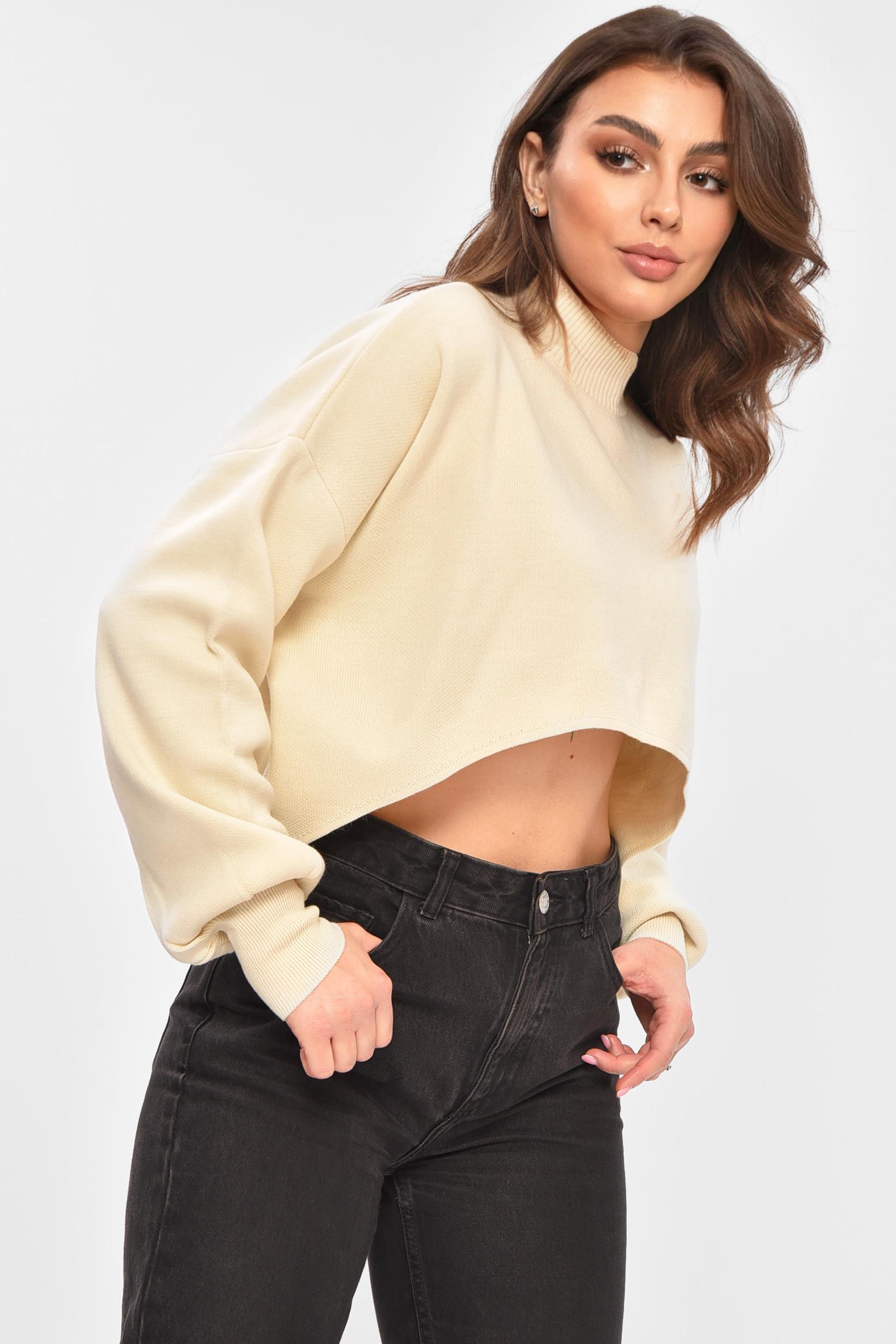 Кофта жіноча 207291 однотонна S-M Світло-бежевий (207291_!338852_42-44) - фото 2 Кофта жіноча 207291 однотонна S-M Світло-бежевий (207291_!338852_42-44) - фото 2