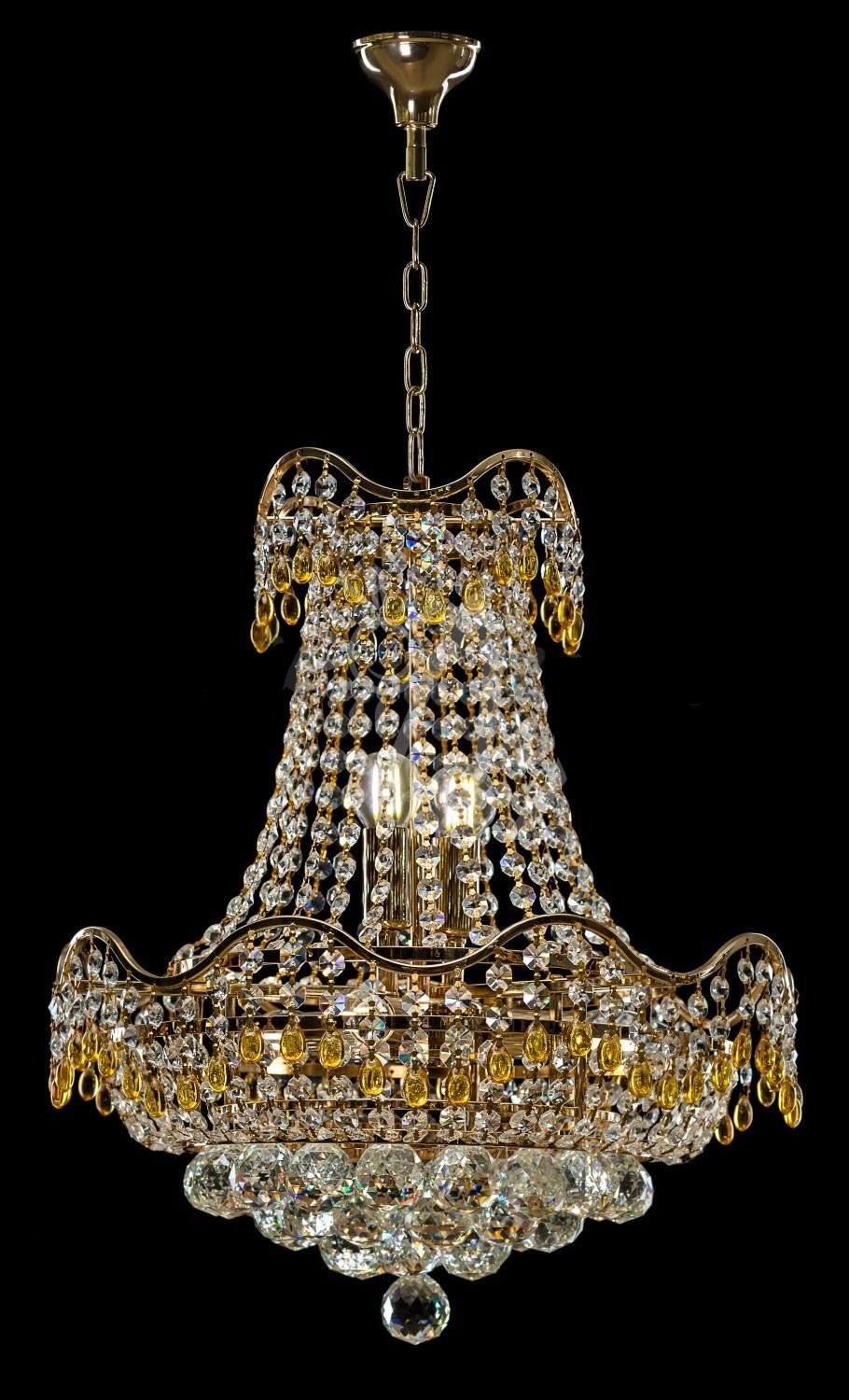 Кришталева люстра L8401/3/2 FGD-WT YE Білий/Золото (AN000431)