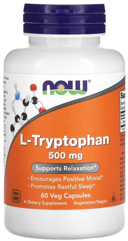 Триптофан Now FOODS L-Tryptophan 500 мг 60 вег. капс. (3214)