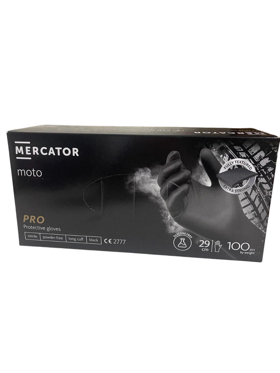 Рукавички нітрилові Moto Mercator Ideall Nitrile M 9,3 г 100 шт. Чорний (30852946)