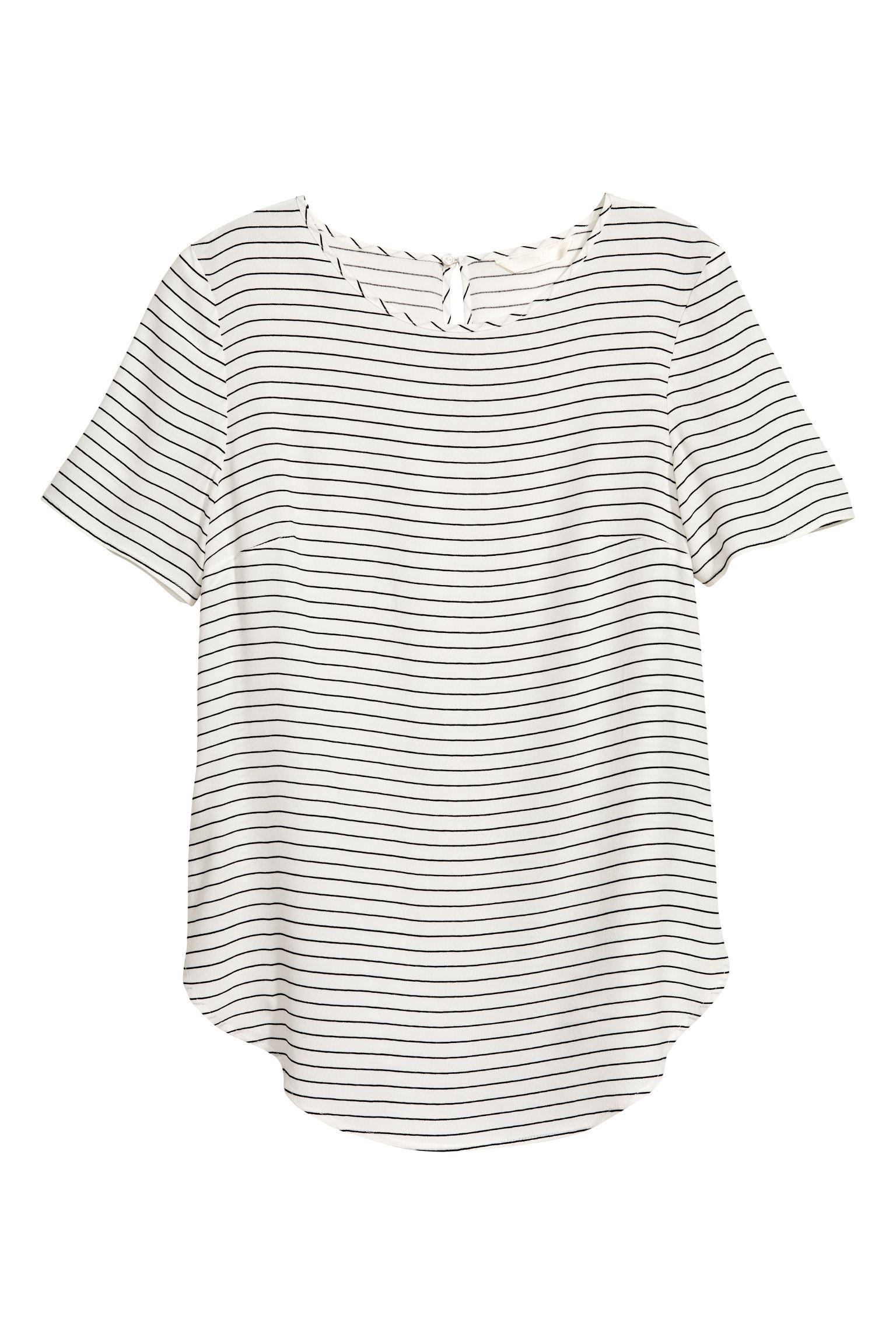 Блуза H&M Полоска р. 34 Белый/Черный (202528344)