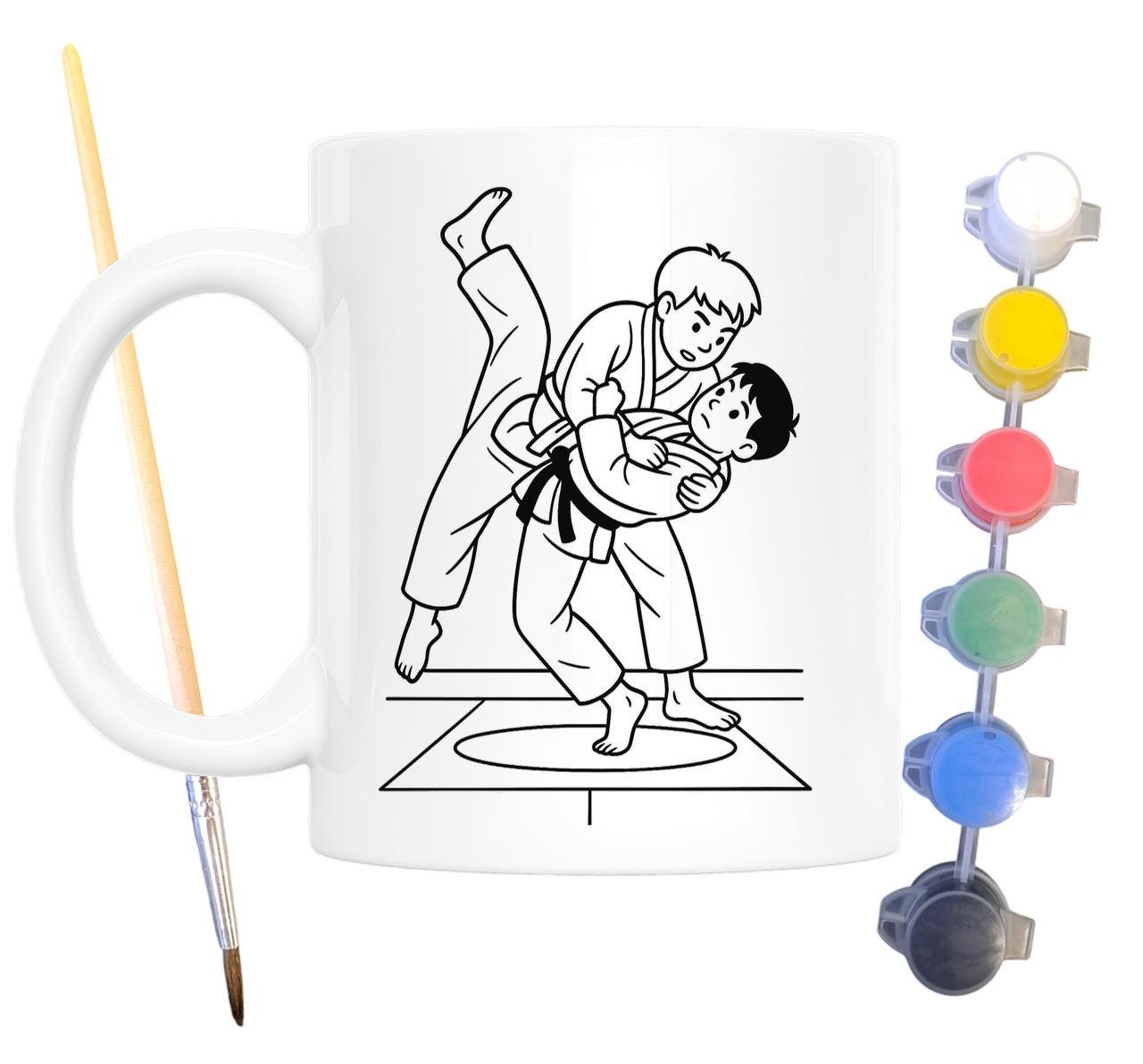 Набір для творчості кружка розмальовка Дзюдо 330 мл Білий (КР0124) - фото 2 Набір для творчості кружка розмальовка Дзюдо 330 мл Білий (КР0124) - фото 2