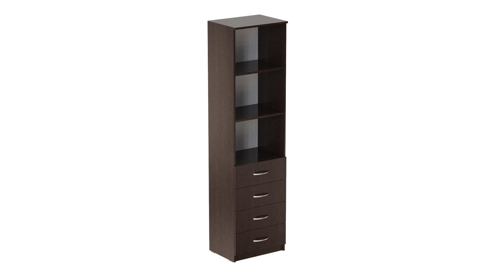 Пенал Ferrum-decor Анжело на 3 полки с 4 ящиками ДСП 16 мм 1900x500x380 мм Венге Магия (FRD-104962)