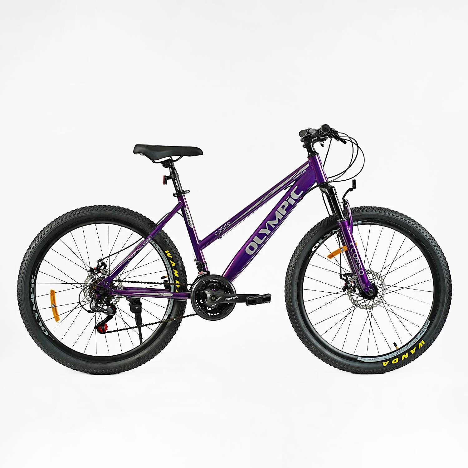 Велоcипед спортивный Corso OLYMPIC 26" 21 скорость рама стальная 17" SunRun Violet (138173) Велоcипед спортивный Corso OLYMPIC 26" 21 скорость рама стальная 17" SunRun Violet (138173)