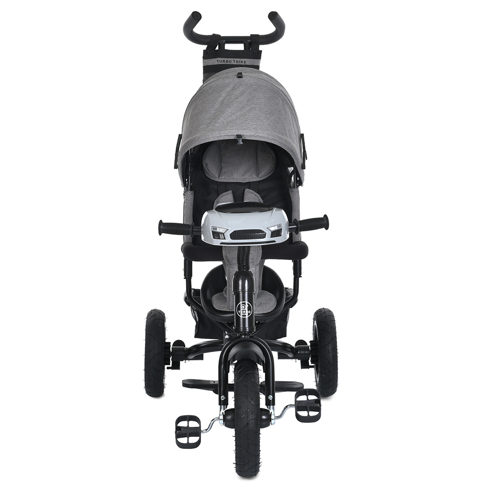 Велосипед триколісний Turbo Trike MT 1006-8 з батьківською ручкою Сірий - фото 2