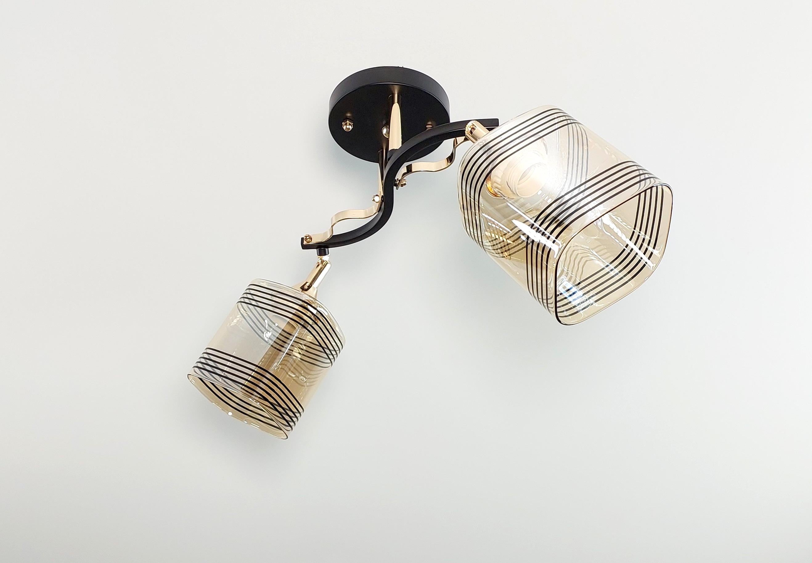 Люстра потолочная 3008/2 на 2 плафона Черный