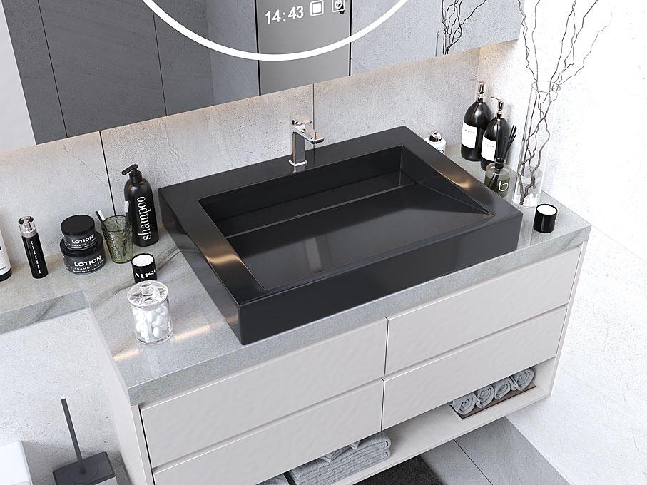 Умивальник накладний Status Boho 70 Black (648) - фото 2