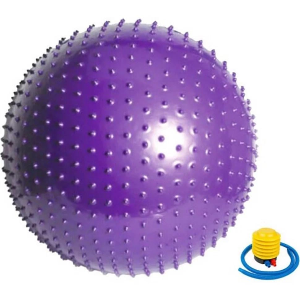 Мяч для фитнеса массажный с шипами 75 см с насосом Фиолетовый (2662575391)