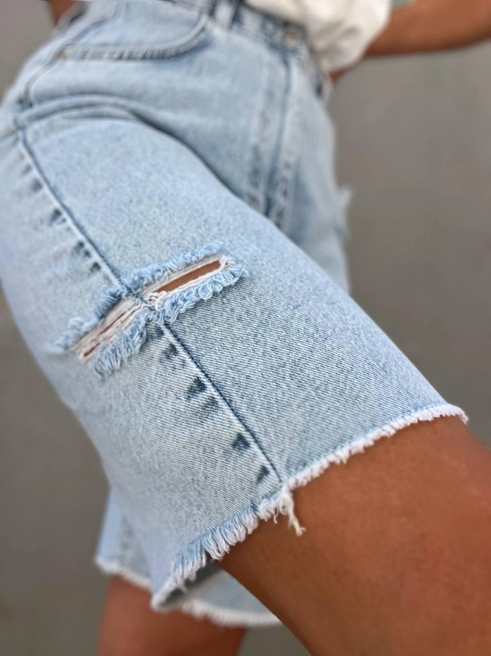 Шорты женские джинсовые ITS Basic 2837 STRAIGHT FIT бермуды порез сбоку длинные р. 36 Светло-голубой (2187) - фото 6 Шорты женские джинсовые ITS Basic 2837 STRAIGHT FIT бермуды порез сбоку длинные р. 36 Светло-голубой (2187) - фото 6