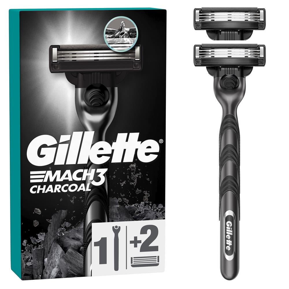 Станок для гоління чоловічий GILLETTE Mach3 Charcoal та змінні касети 2 шт. (31158937)