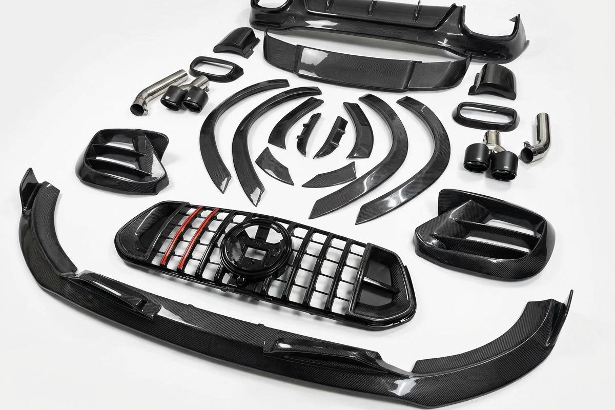 Комплект обвесов GBT BRB Carbon для GLE63 2019-2026 для Mercedes GLE W167 2018- гг. натуральный карбон под покраску (189139)