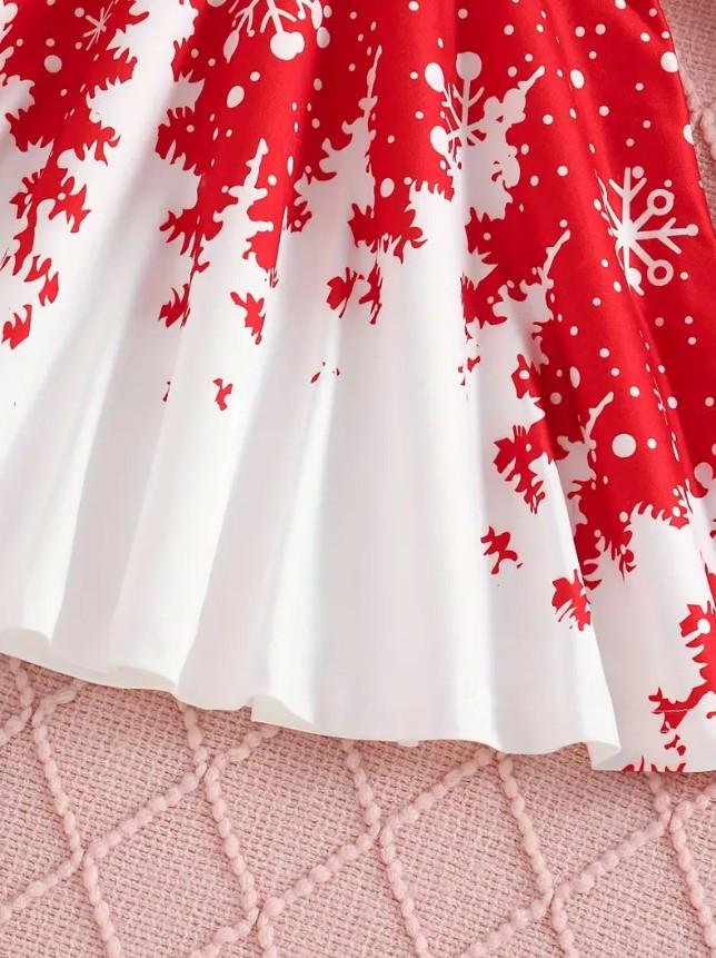 Плаття дитяче у новорічному стилі для дівчинки 5-6 років 120 см Червоний (2761861549) - фото 2 Плаття дитяче у новорічному стилі для дівчинки 5-6 років 120 см Червоний (2761861549) - фото 2