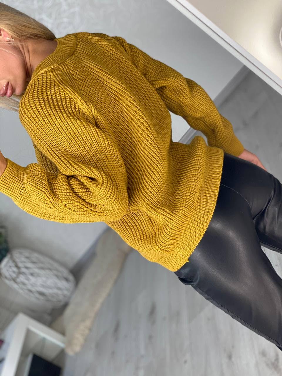 Светр жіночий Соня оверсайз р. 48 Гірчичний (222-нс) - фото 7 Светр жіночий Соня оверсайз р. 48 Гірчичний (222-нс) - фото 7