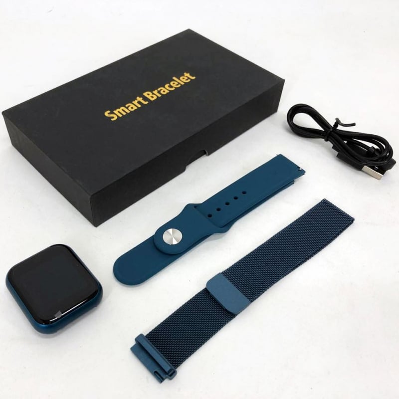 Смарт-годинник Smart Watch T80S Bluetooth 170 mAh два браслети Blue (tf4616) - фото 10