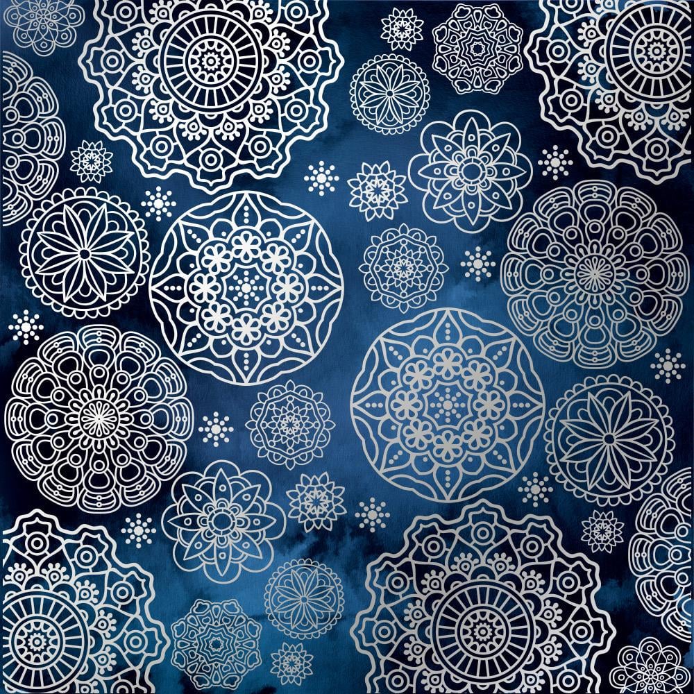 Лист бумаги односторонний Silver Napkins с серебряным тиснением 30,5х30,5 см Night Garden