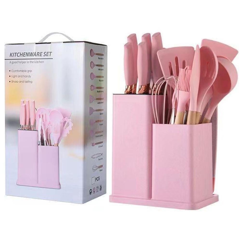Набор кухонные принадлежности 20в1 с доской и органайзером Розовый - фото 1 Набор кухонные принадлежности 20в1 с доской и органайзером Розовый - фото 1