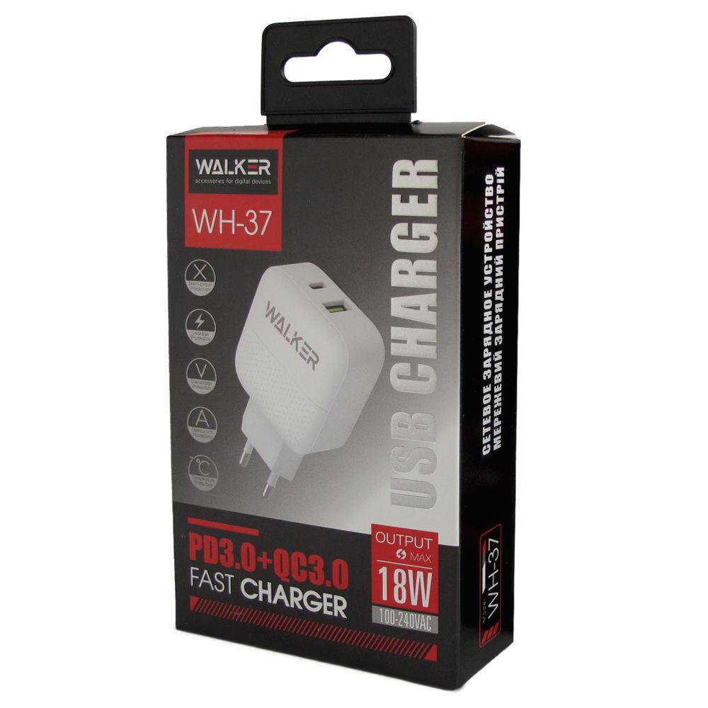 Зарядное устройство сетевое Walker WH-37 PD 3A QC3,0 18W Белый (1424) - фото 2 Зарядное устройство сетевое Walker WH-37 PD 3A QC3,0 18W Белый (1424) - фото 2
