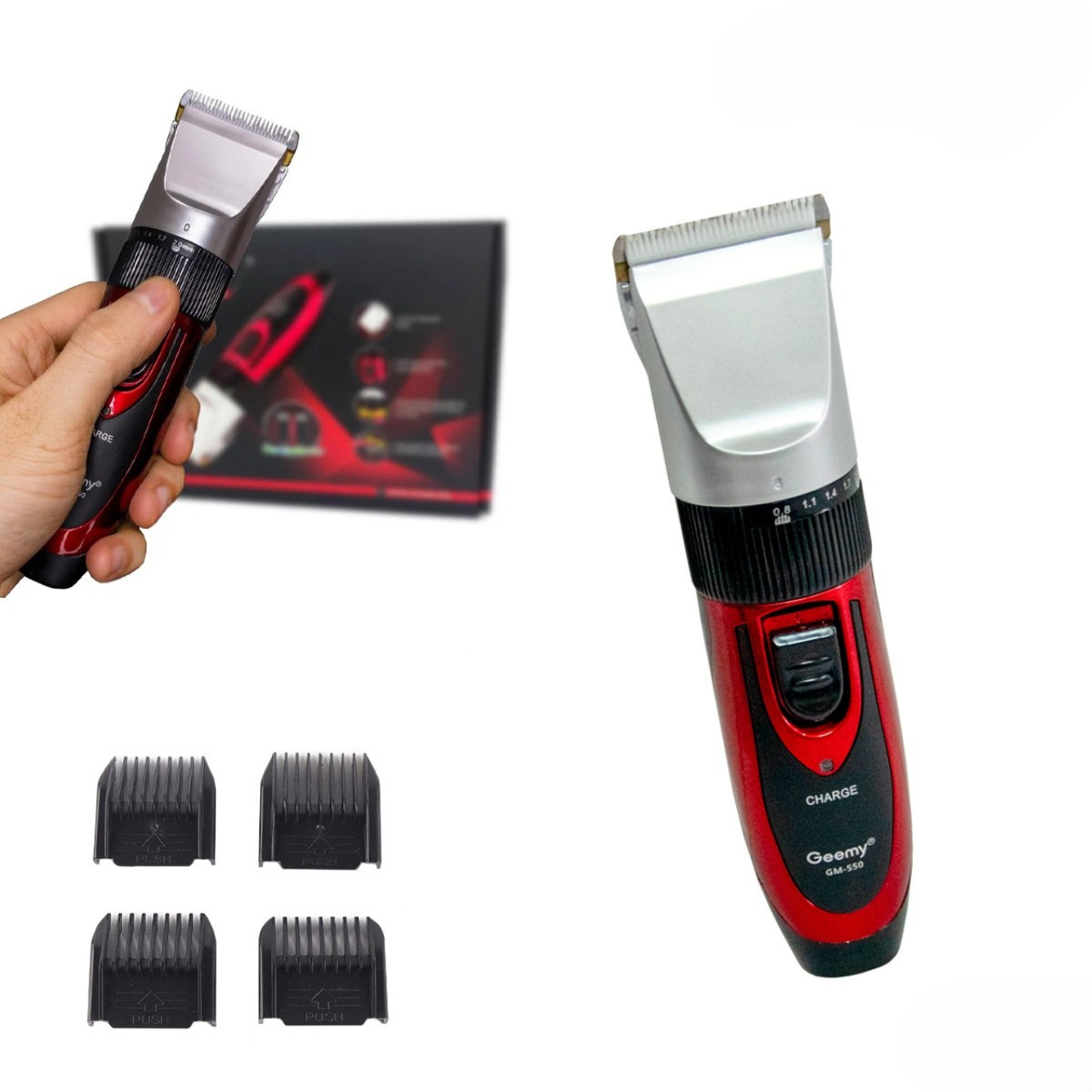 Машинка для стрижки волос Gemei аккумуляторная Красно-черный (4820999959) - фото 9 Машинка для стрижки волос Gemei аккумуляторная Красно-черный (4820999959) - фото 9