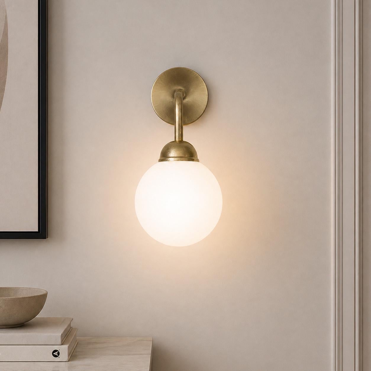 Настенный светильник MSK ELECTRIC Luna со стеклянным плафоном под лампу Е27 Бронзовый (PL 20260-1 BN)
