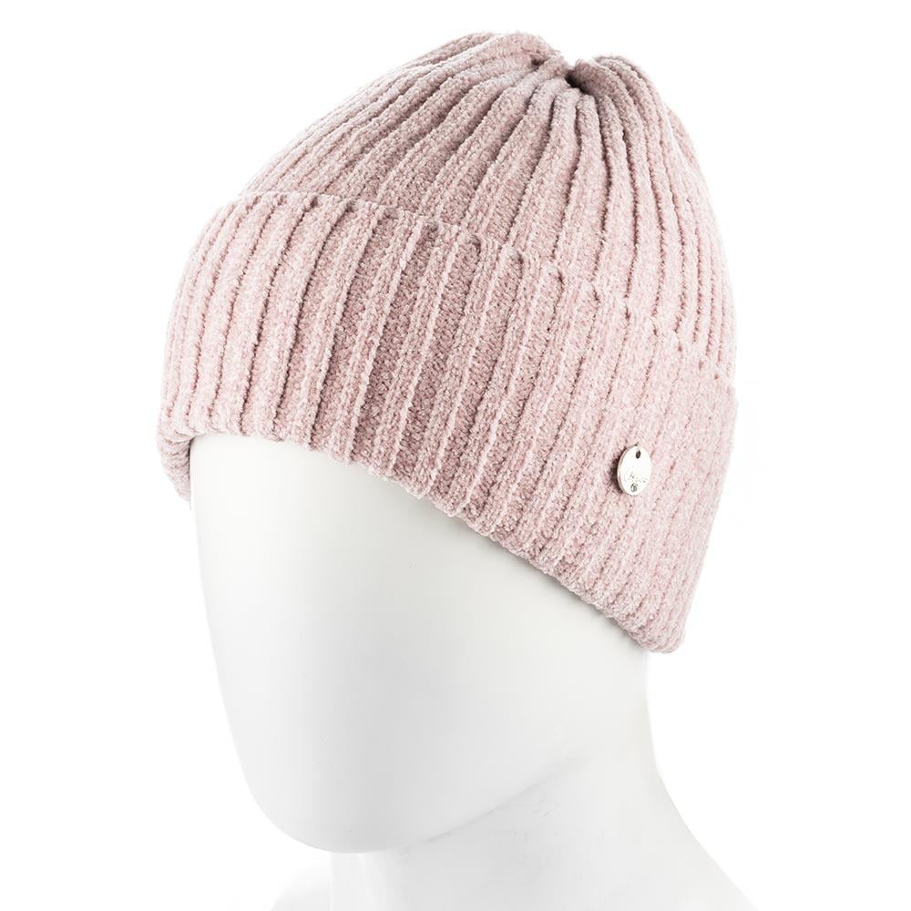 Шапка велюровая Atrics WH865 на флисовой подкладке теплая зимняя one size Светлая пудра