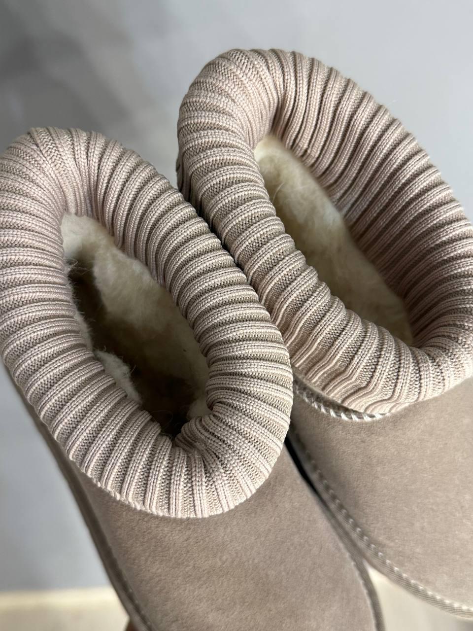 Угги женские Hengji 56-3 с манжетом носком на высокой подошве р. 40 Бежевый (5160) - фото 5