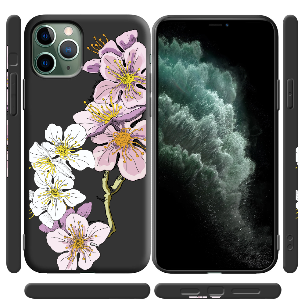 Чехол Boxface iPhone 11 Pro Cherry Blossom Черный силикон (38189-cc4-38277) - фото 2