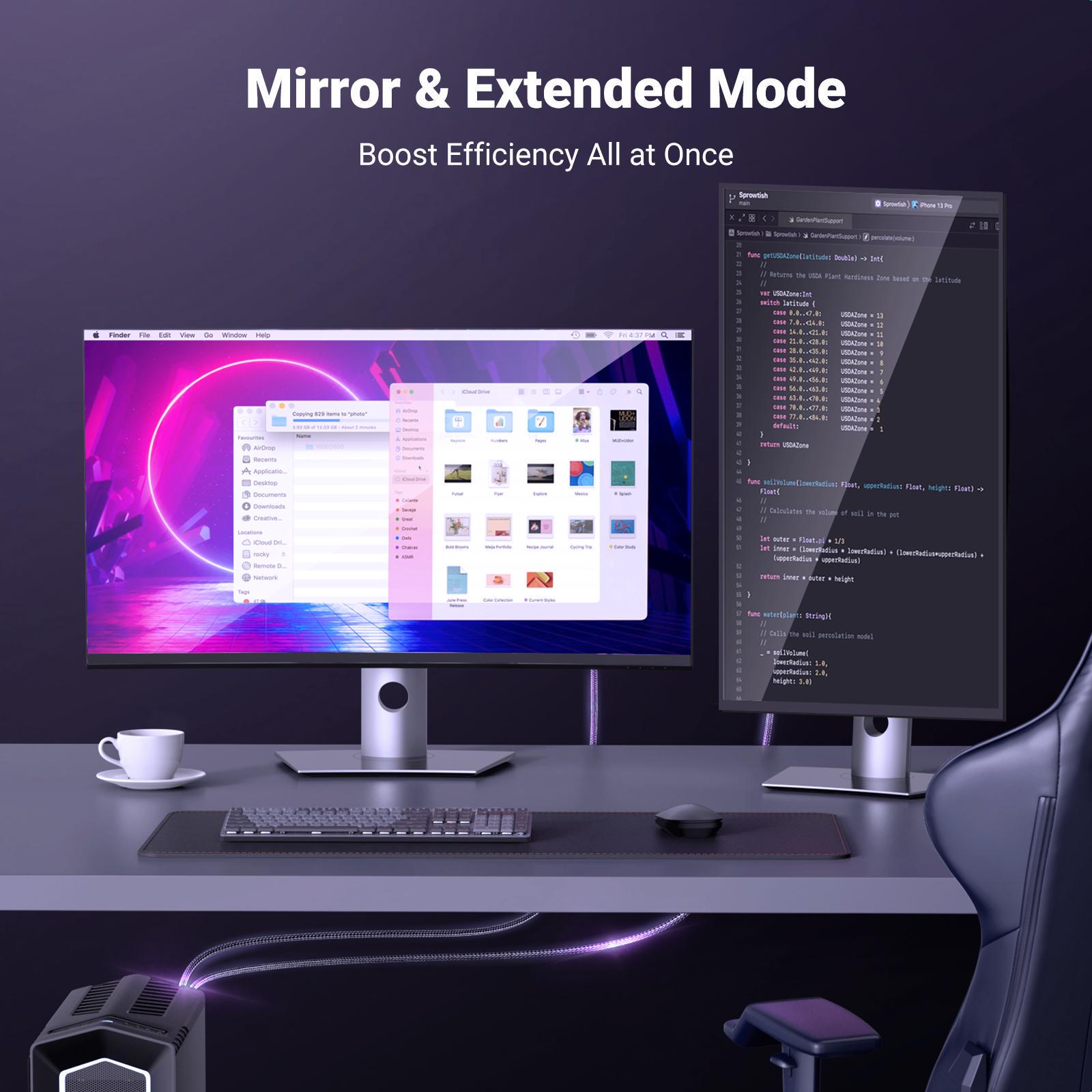 Кабель UGREEN DisplayPort-HDMI 8K 60Hz 4K 240Hz 32.4 Гбіт/с DP 1.4 до HDMI 2.1 Dolby, HDCP2.3 1 м Чорний (80395) - фото 7