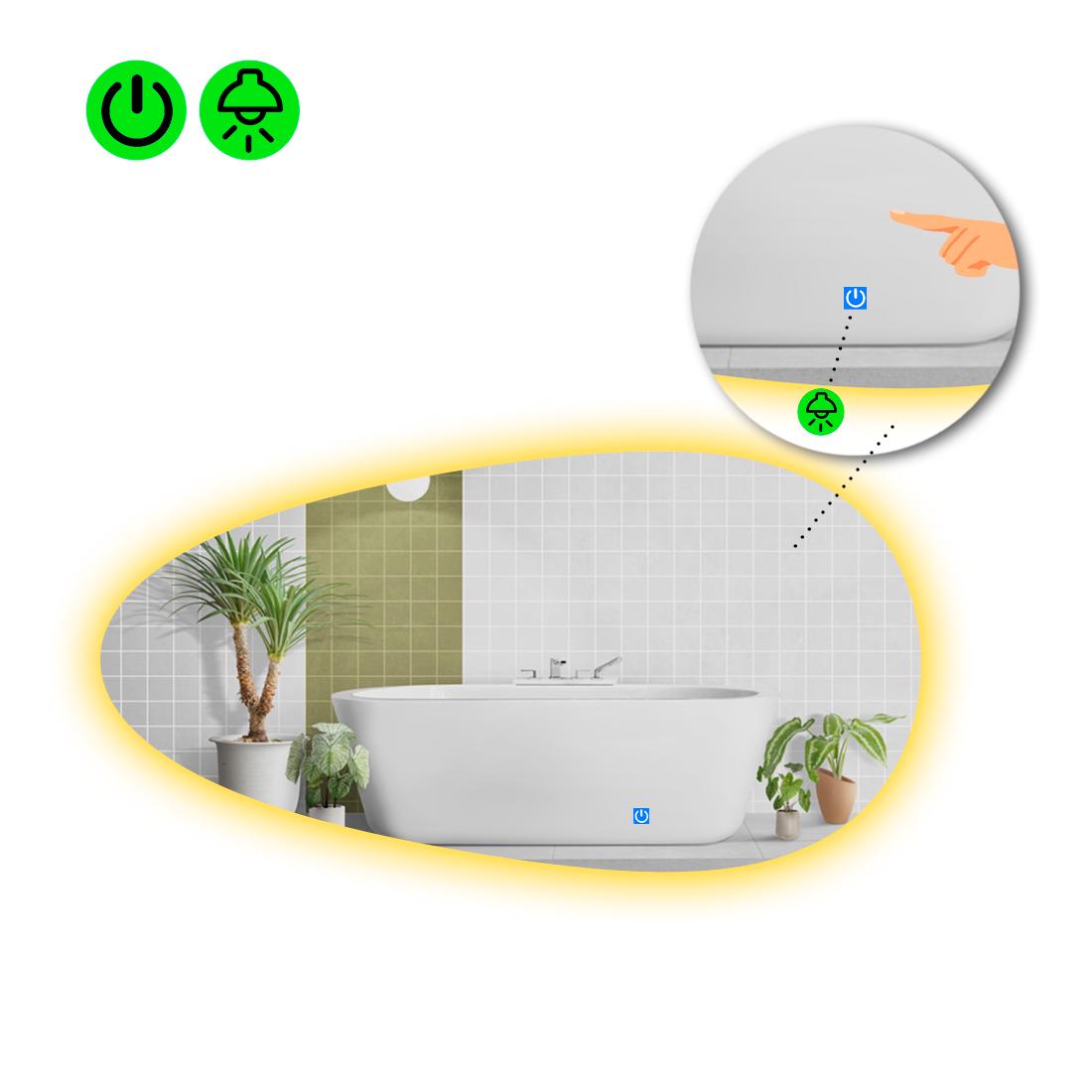 Зеркало с LED подсветкой Occhio 2 с сенсорной кнопкой управления 80x40 см Зеркало с LED подсветкой Occhio 2 с сенсорной кнопкой управления 80x40 см