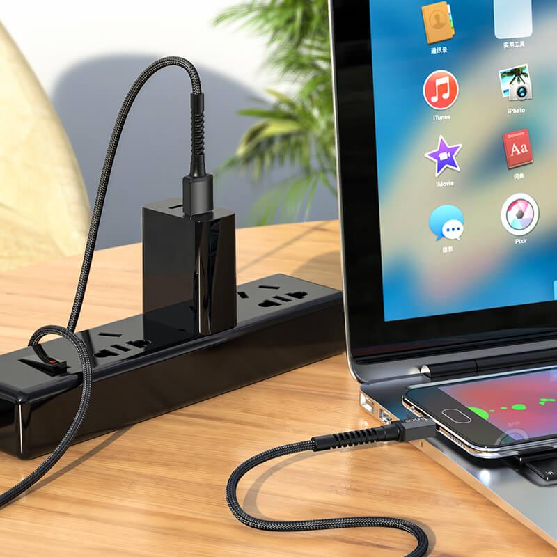 Кабель Hoco Micro USB charging data cable forx71 2.4А 1 м Чорний - фото 3