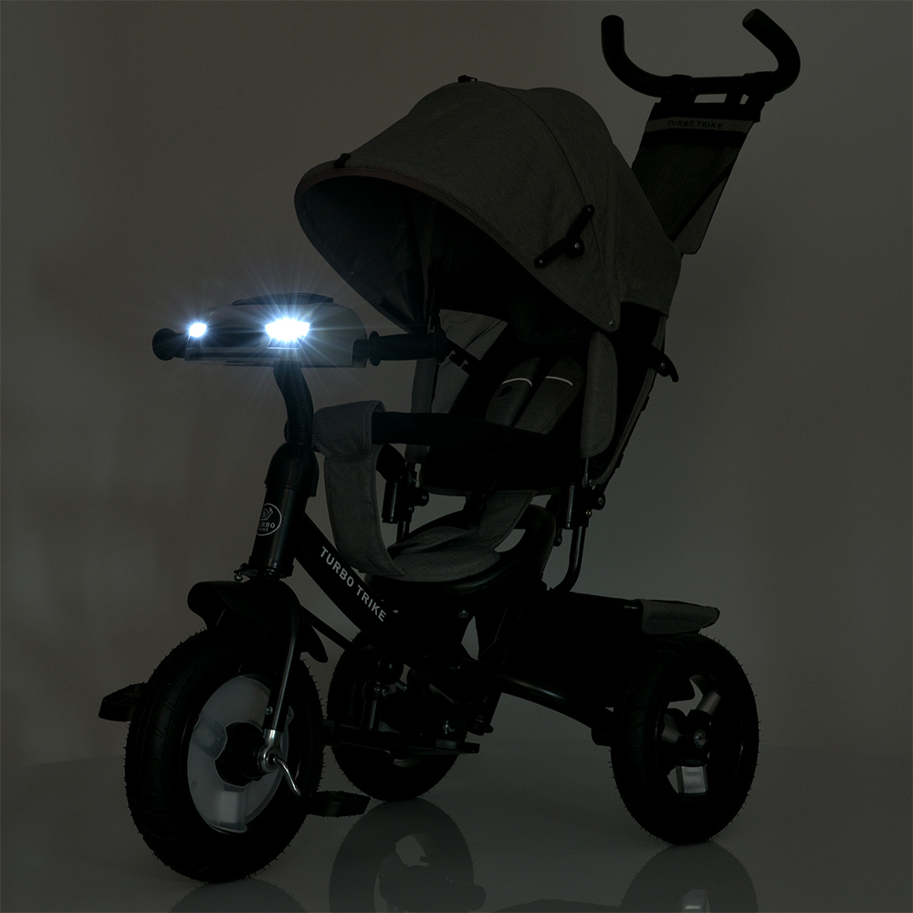 Велосипед триколісний Turbo Trike MT 1006-8 з батьківською ручкою Сірий - фото 10
