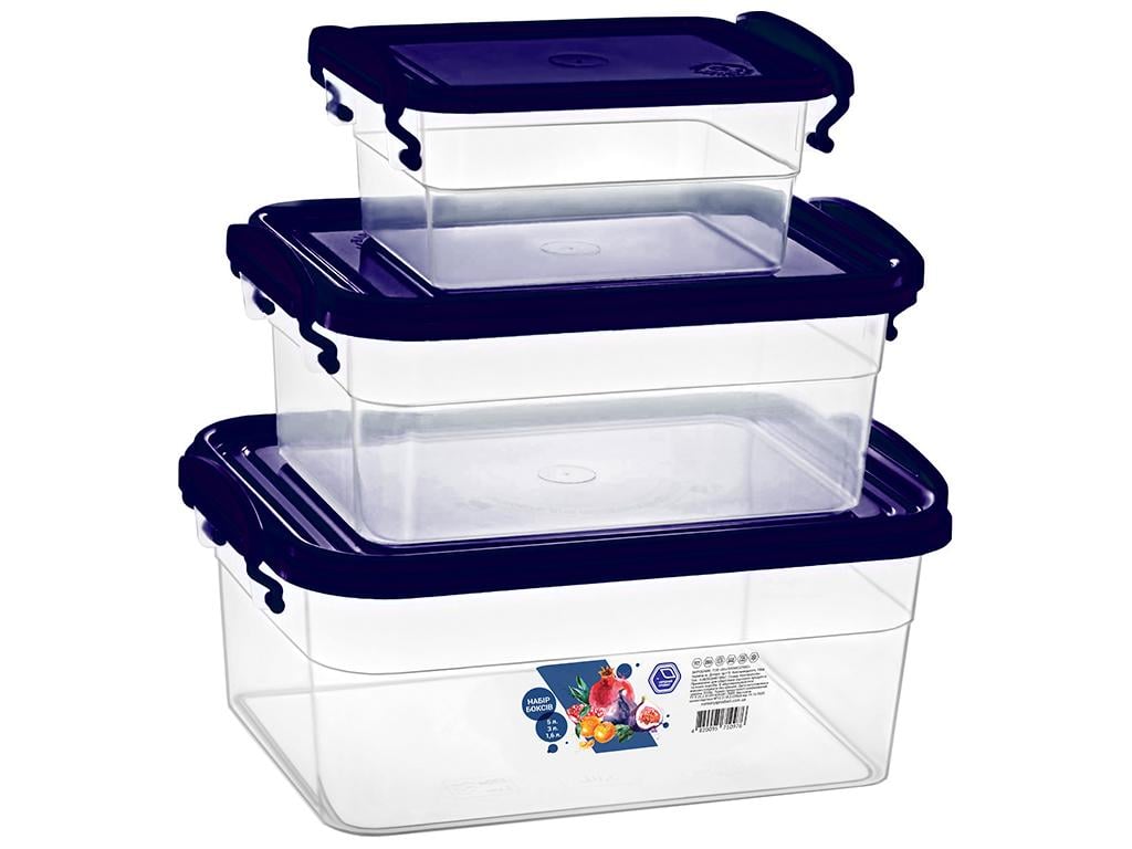 Набор боксов 1,6/3/5 л 3 шт. (MNS-109)