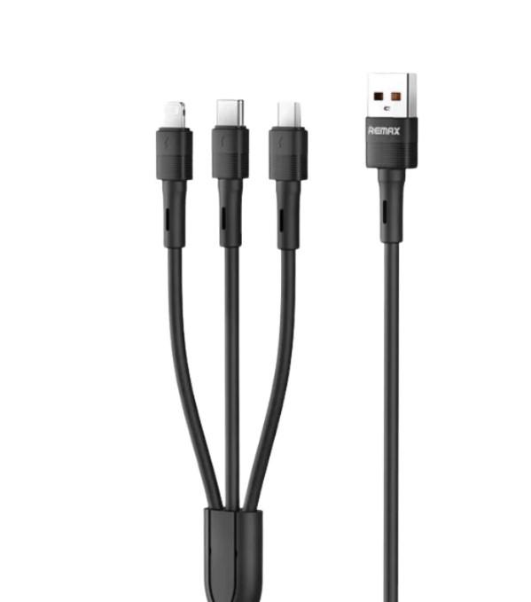 Кабель Remax RC-C120 3в1 66W Cable 1 м Black (100556)