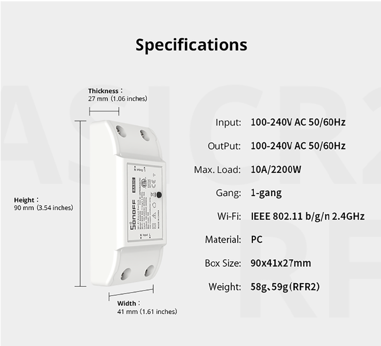 Wi-Fi реле Sonoff basic RFR2 RF 433 з радіокеруванням - фото 7
