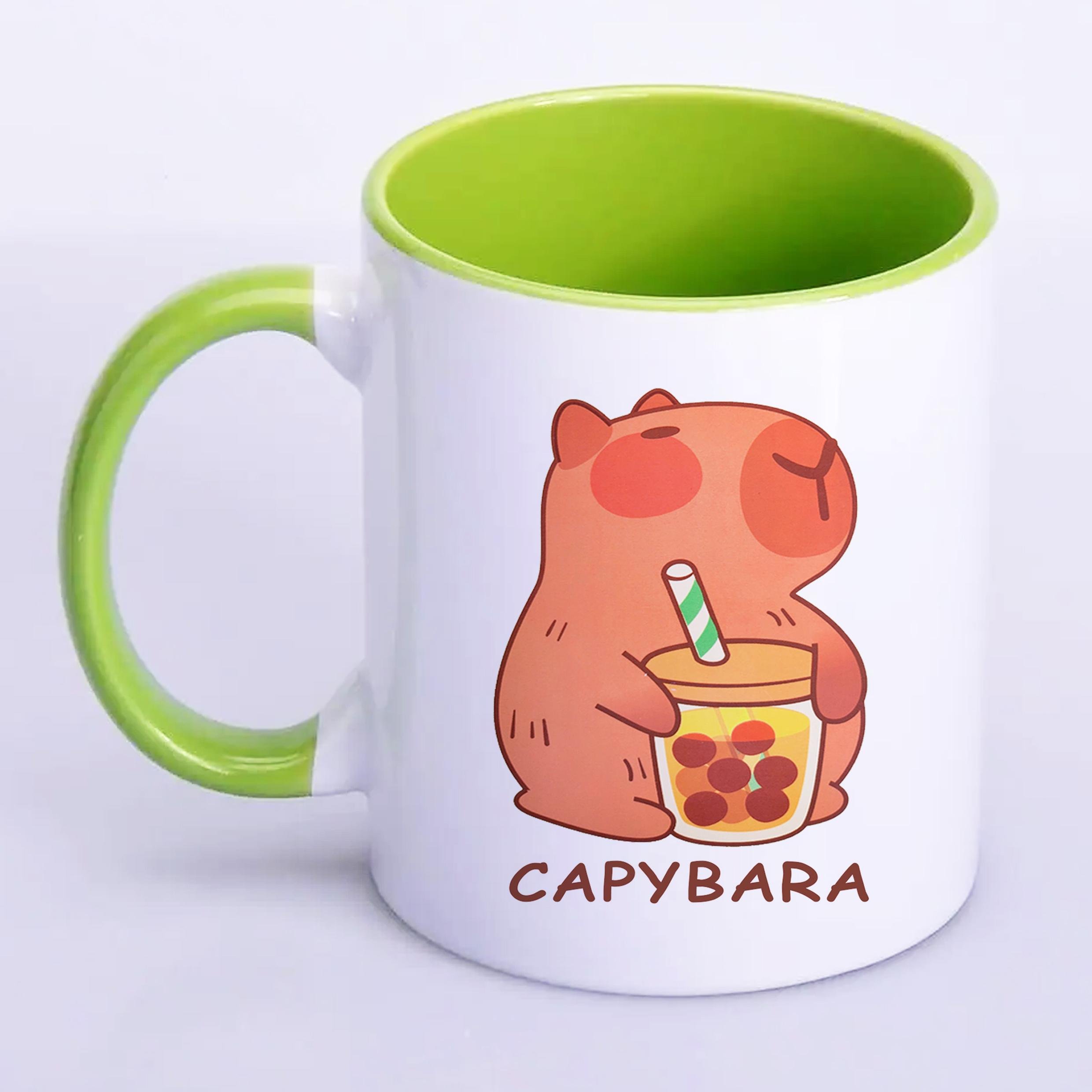 Чашка с печатью Капибара 330 мл Салатовый (23943)