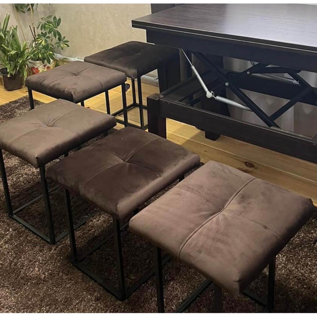 Пуф-трансформер 5в1 куб ткань антикоготь Смарт Уно 47х47х44 см Коричневый - фото 2