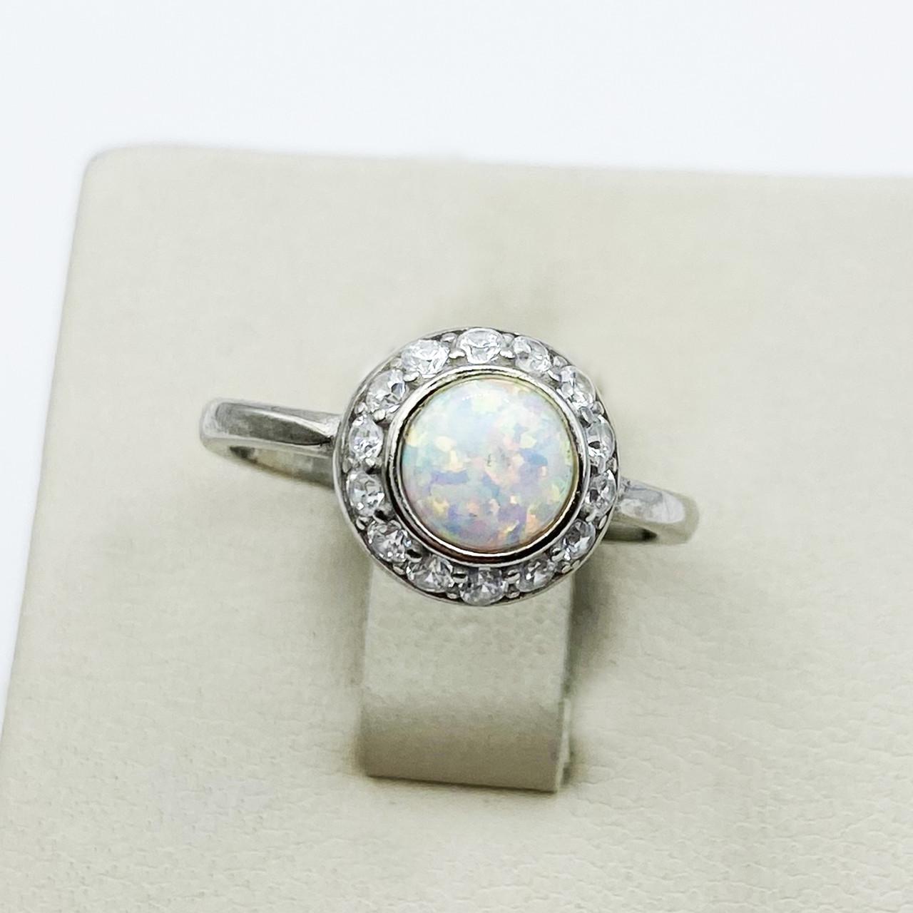 Кольцо серебряное с белым опалом р. 17,5 2,02 г (1899119746)