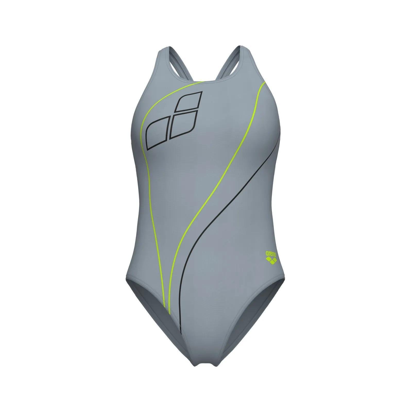 Купальник закрытый для женщин Arena TRAIL SWIMSUIT V BACK р. 38 Серый (009022-520 38)