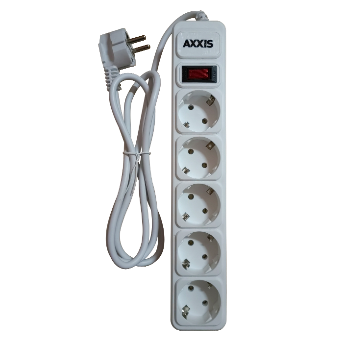 Сетевой фильтр удлинитель Axxis Optima Base 5 1,5 м 3х0,75 кв. м White (ax-1255)