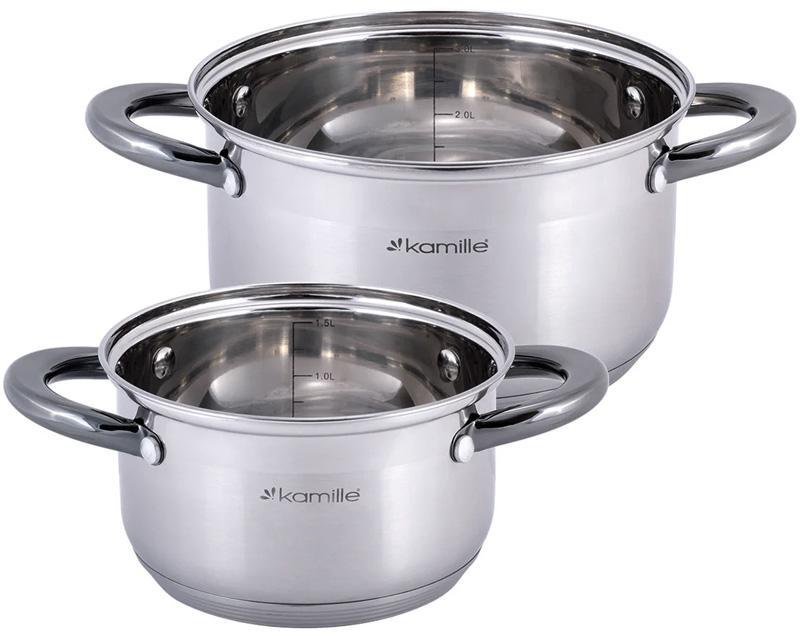 Набір каструль Groningen з нержавіючої сталі з 5-шаровим індукційним дном 1,5/3 л - фото 2 Набір каструль Groningen з нержавіючої сталі з 5-шаровим індукційним дном 1,5/3 л - фото 2
