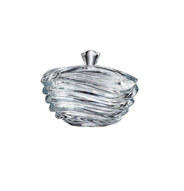 Конфетница Bohemia Wave с крышкой богемское стекло d 22 см