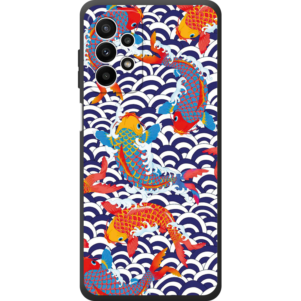 Чехол BoxFace Samsung Galaxy A23 (A235) Koi Fish Черный силикон (44373-up2477-44388)