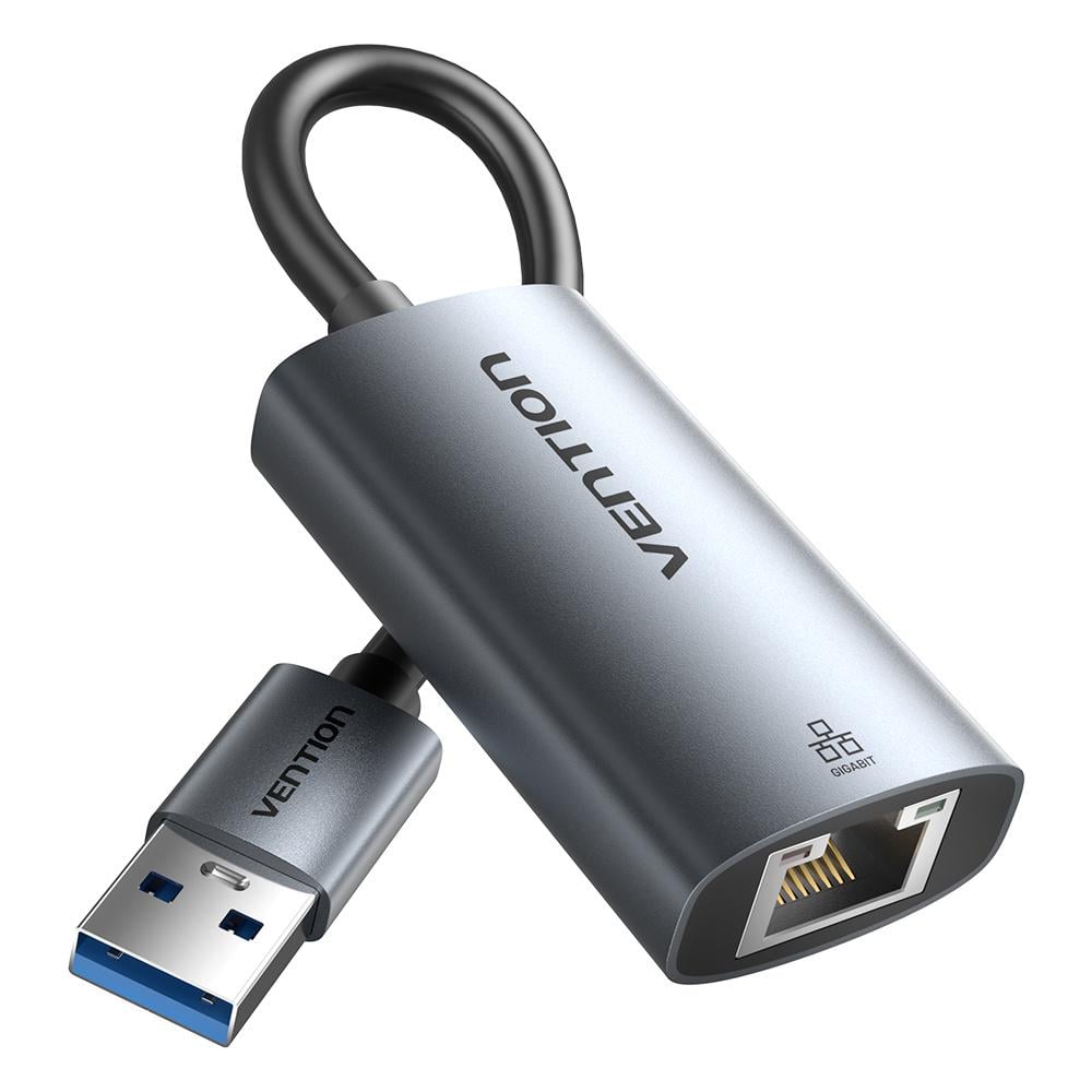 Сетевой адаптер Vention длина 0,15 м USB-A на RJ45/USB 3.0 Серый/Черный (CEZHB)