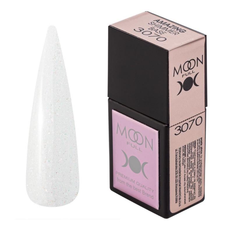Базовое покрытие цветное с шиммером Moon Full AMAZING Shimmer Base №3070 12 мл