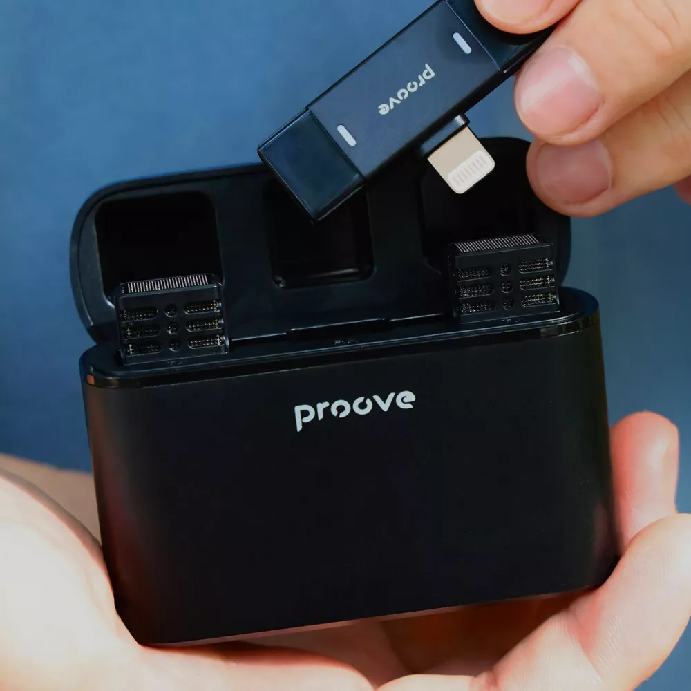Микрофон петличный беспроводной Proove Record Lightning для iOS с шумоподавлением 2,4G 360° 60 мАч 4 ч Black (784780452) - фото 6