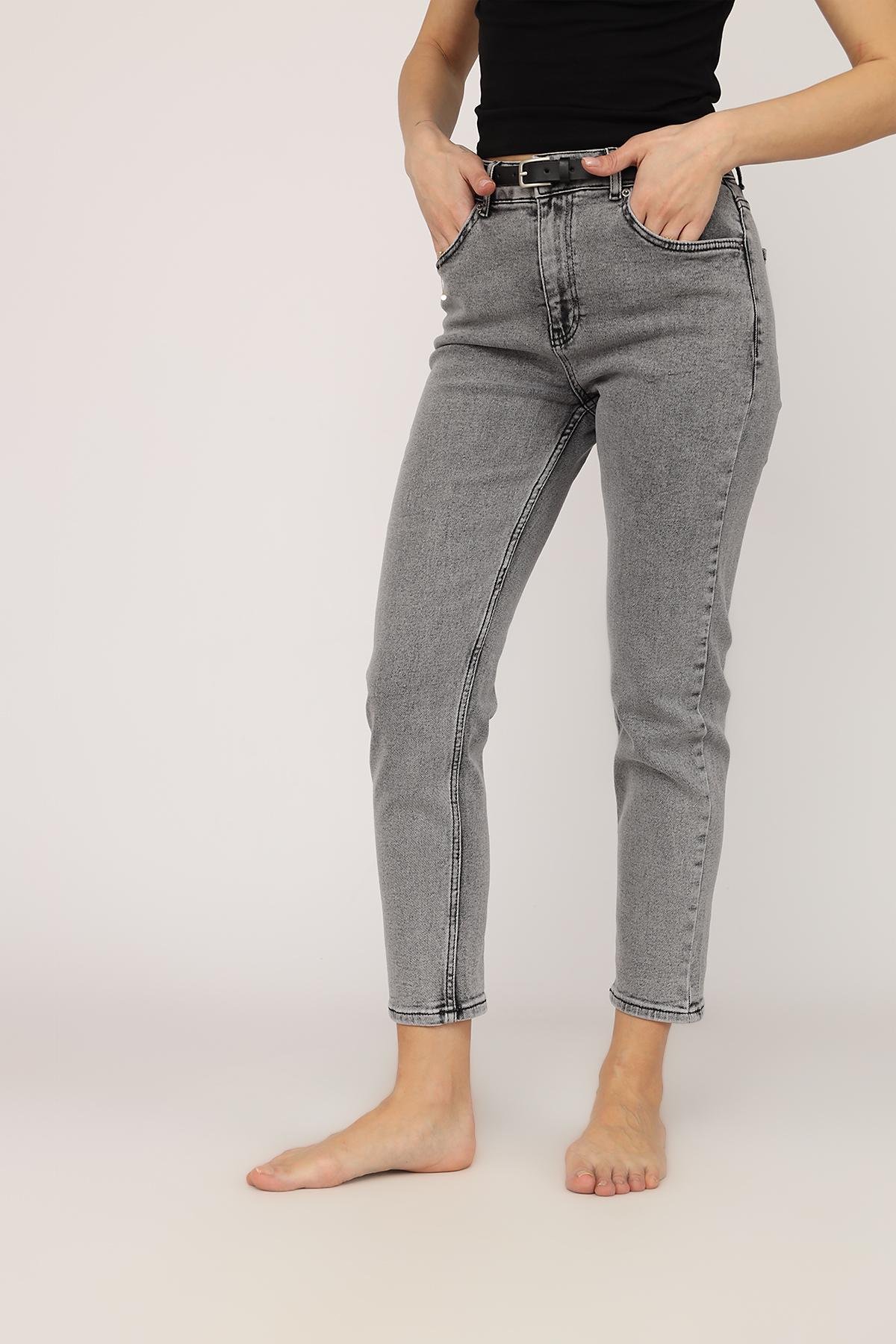 Джинсы женские Mom ЦБ-00270124 р. 48 Серый (SKT001045562)